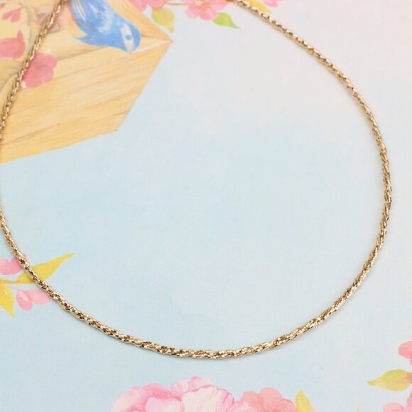 Elegant Rose Gold Twisted Rope Chain Necklace, XPNL0289 - Picture 4 of 10